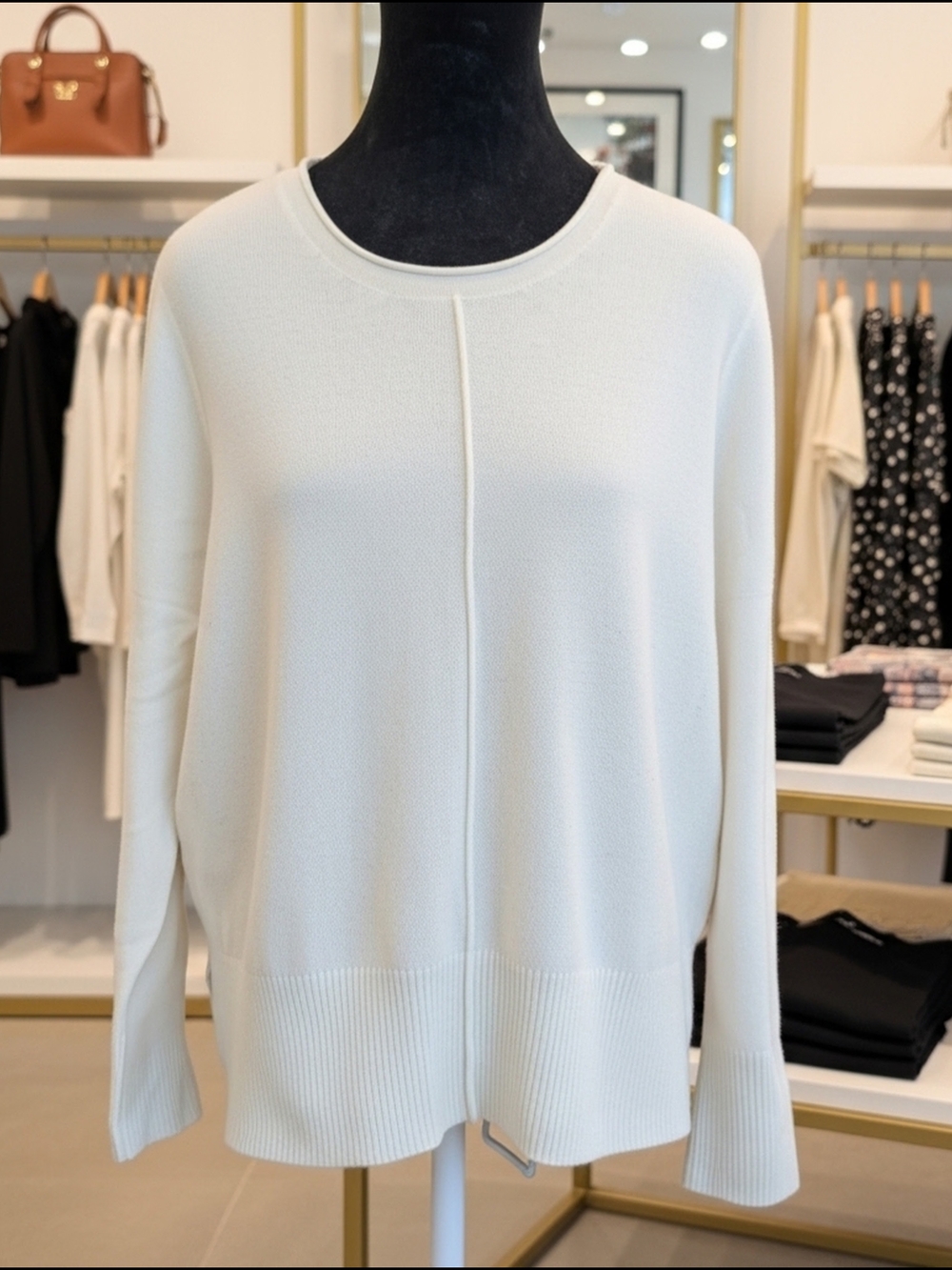 French Connection White Knit Pullover Sweater Crew Neck Long Sleeve XS